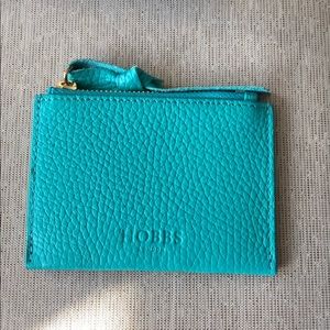 Hobbs London teal card case.
